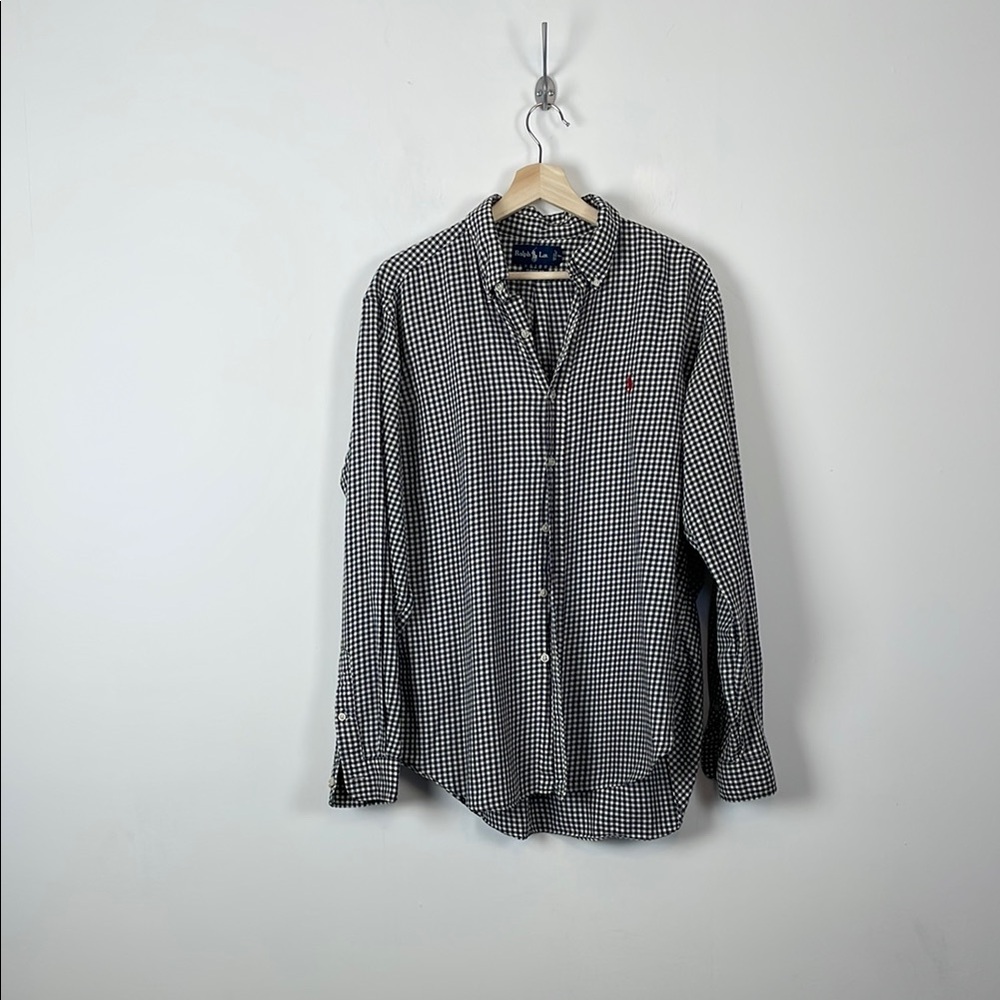 Ralph Lauren Men's L Classic Fit Long Sleeve Button Down Logo Checkered Shirt